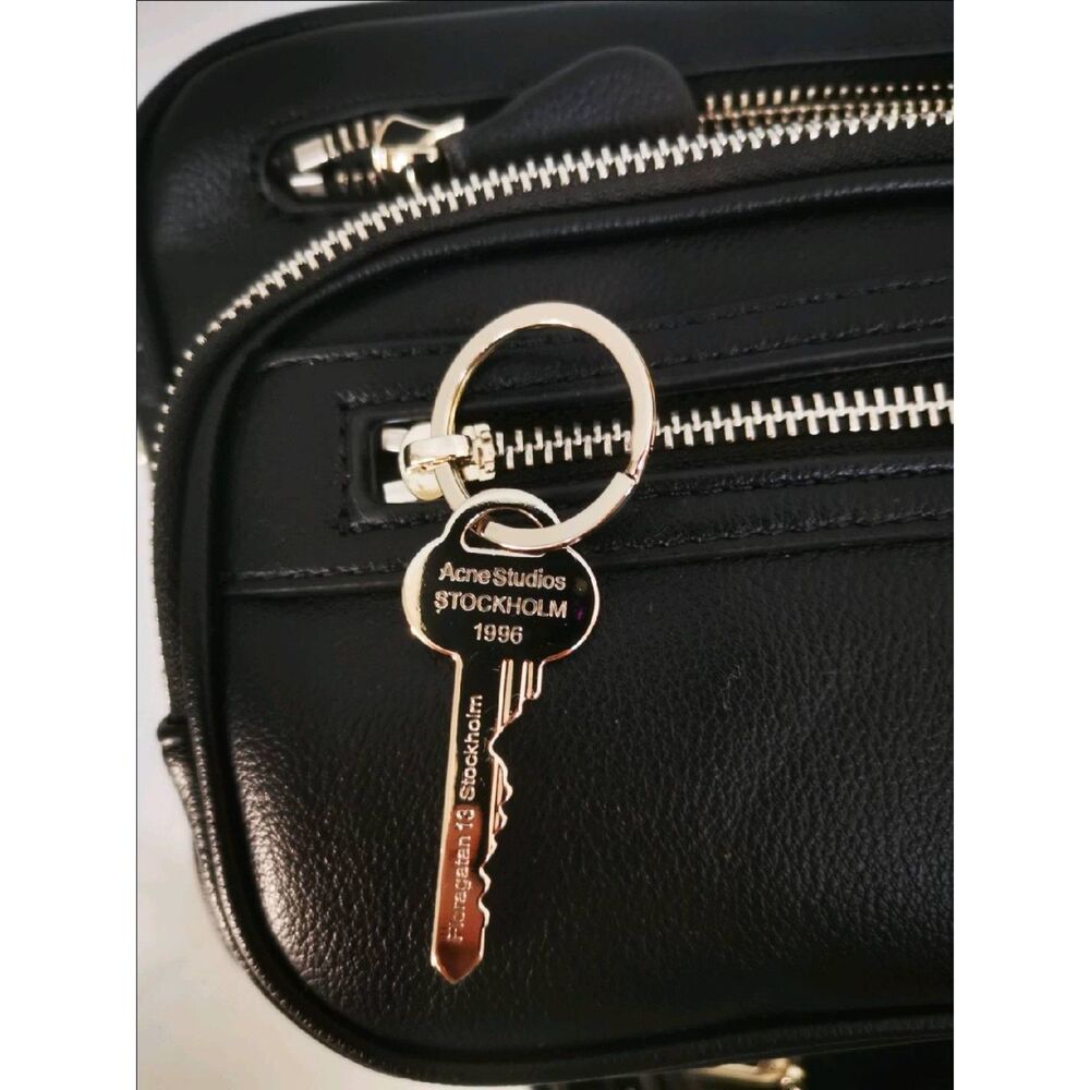Acne Studios Women's Crossbody Bag Multi-Pocket Black Small Bag - Picture 3 of 6
